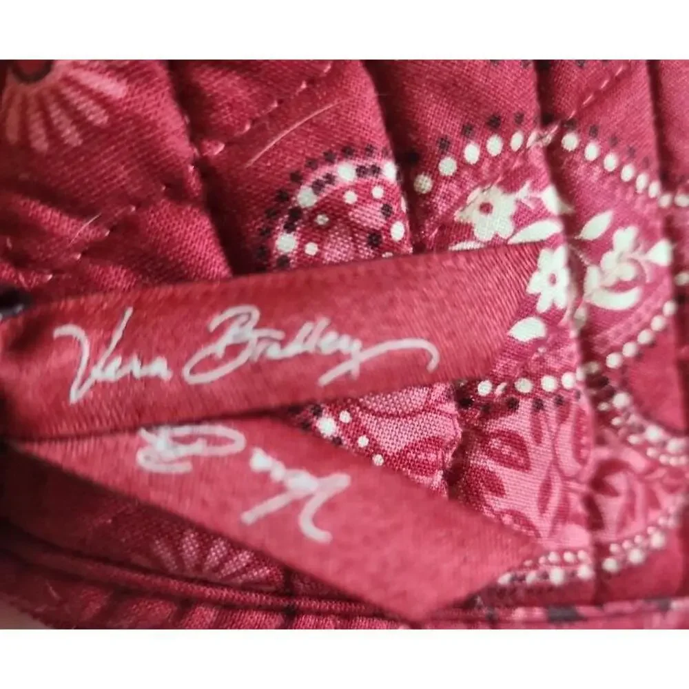 Vera Bradley Crossbody Bag Wristlet Set Womens Red Paisley Quilted Matching Boho